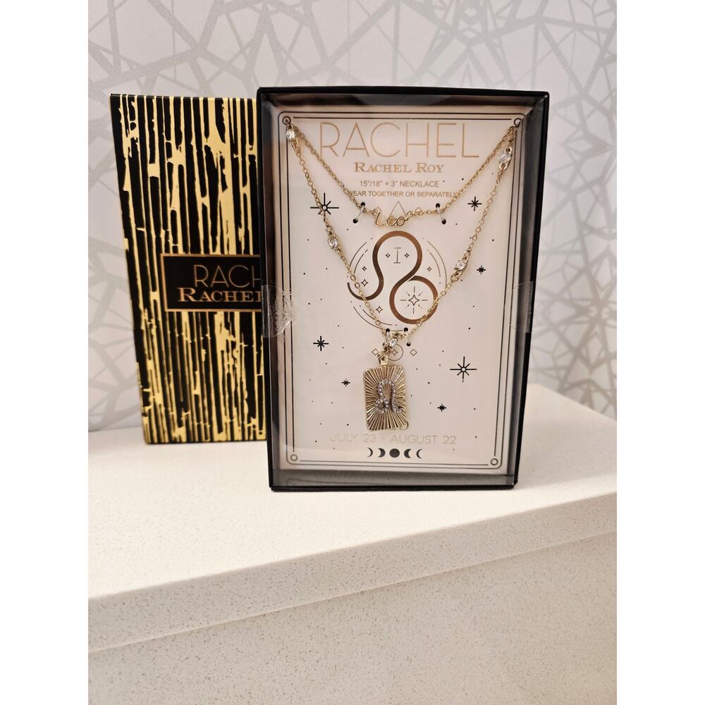 Rachel Rachel Roy Leo Gold Necklace Set New